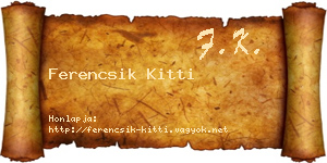 Ferencsik Kitti névjegykártya